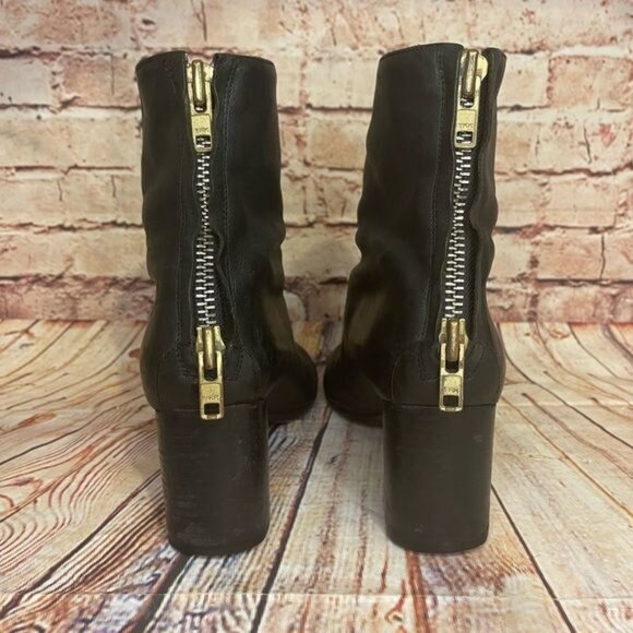 Acne Studios Black Leather Ankle Boots w/ Chunky Heels Size 38 US 8 - Picture 4 of 6